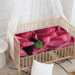 Burgundy Alstroemeria Print Baby Crib Sheet