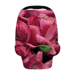 Burgundy Alstroemeria Print Baby Seat Cover