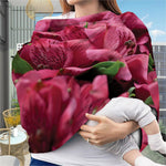 Burgundy Alstroemeria Print Baby Seat Cover