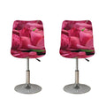 Burgundy Alstroemeria Print Bar Stool Covers