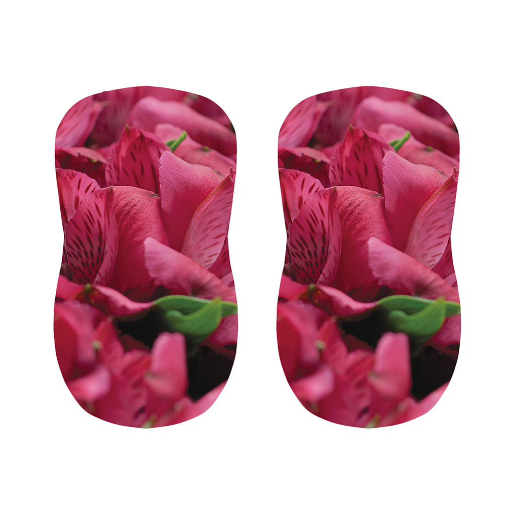 Burgundy Alstroemeria Print Bar Stool Covers