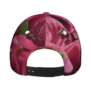 Burgundy Alstroemeria Print Baseball Cap