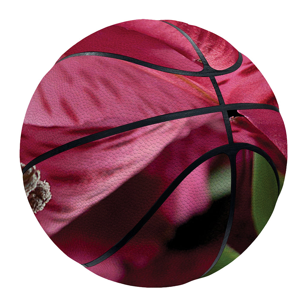 Burgundy Alstroemeria Print Basketball