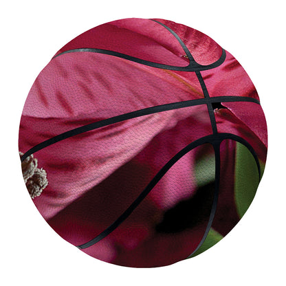 Burgundy Alstroemeria Print Basketball