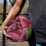 Burgundy Alstroemeria Print Basketball