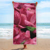 Burgundy Alstroemeria Print Beach Towel