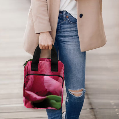 Burgundy Alstroemeria Print Bible Tote Bag