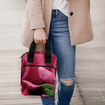 Burgundy Alstroemeria Print Bible Tote Bag