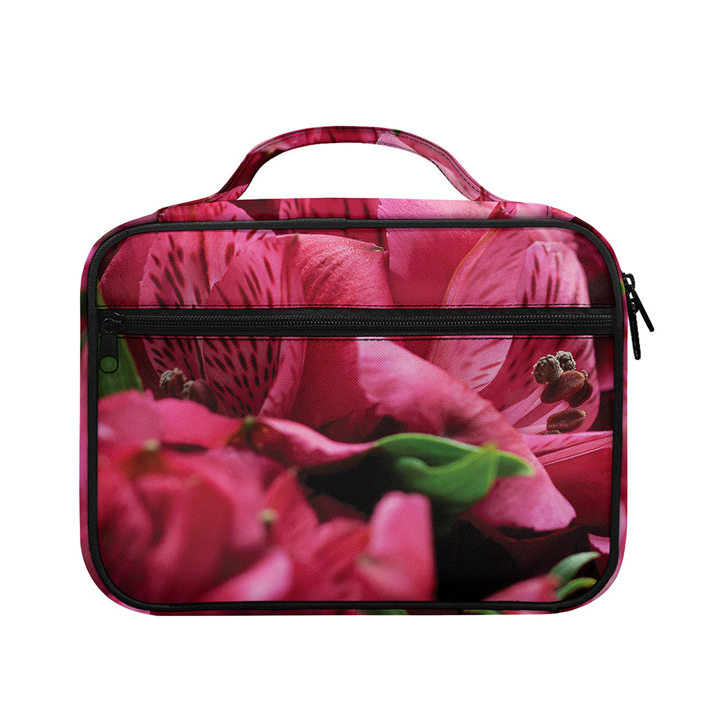 Burgundy Alstroemeria Print Briefcase Bible Bag