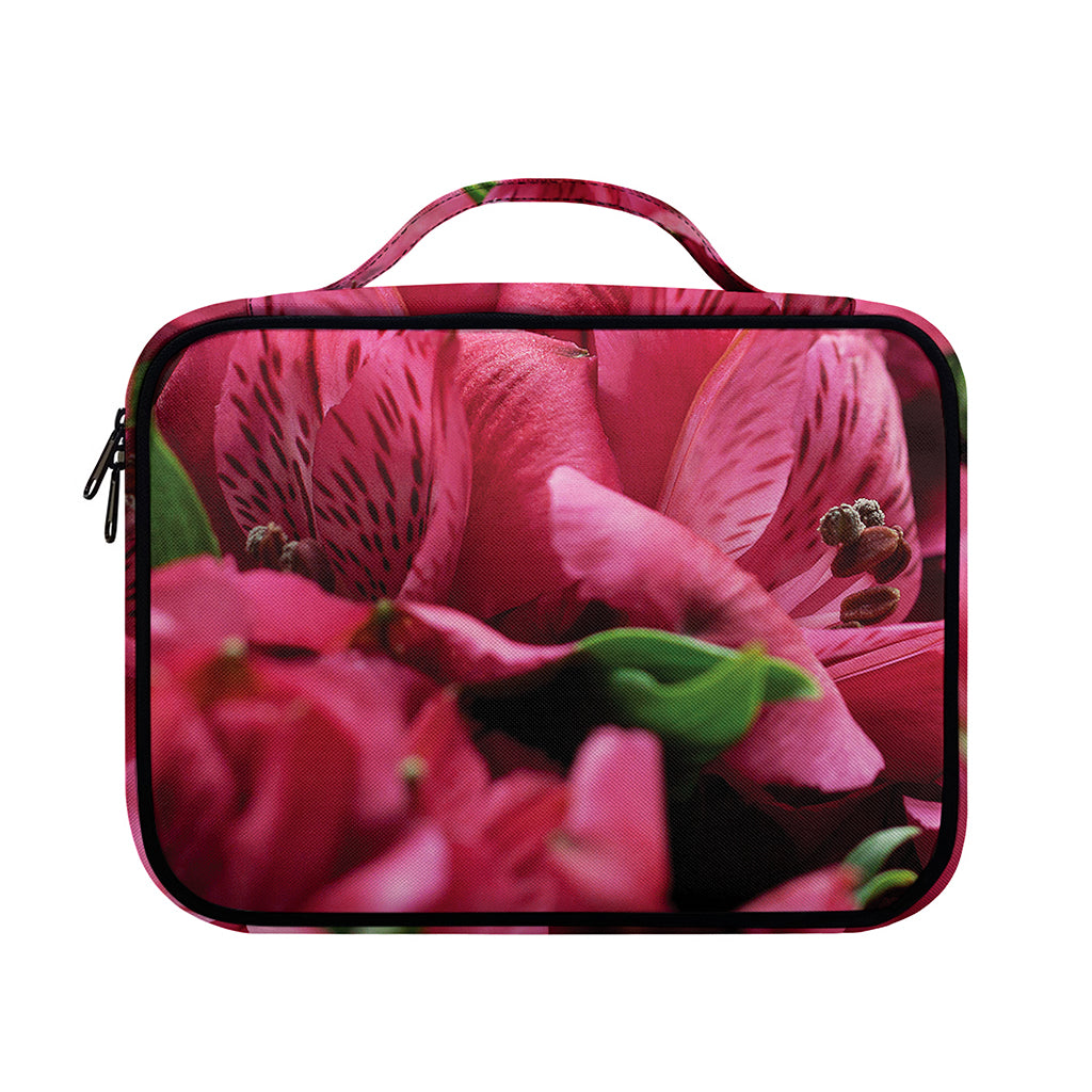 Burgundy Alstroemeria Print Briefcase Bible Bag