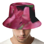 Burgundy Alstroemeria Print Bucket Hat