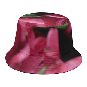 Burgundy Alstroemeria Print Bucket Hat