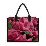 Burgundy Alstroemeria Print Canvas Tote Bag