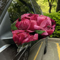 Burgundy Alstroemeria Print Car Side Mirror Covers