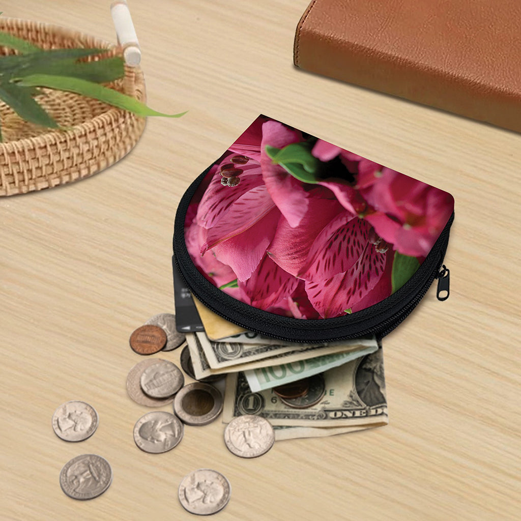 Burgundy Alstroemeria Print Coin Purse