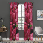 Burgundy Alstroemeria Print Curtain