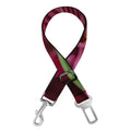 Burgundy Alstroemeria Print Dog Seat Belt