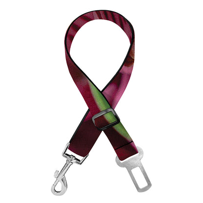 Burgundy Alstroemeria Print Dog Seat Belt