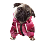 Burgundy Alstroemeria Print Dog Zip Up Hoodie
