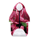 Burgundy Alstroemeria Print Dog Zip Up Hoodie