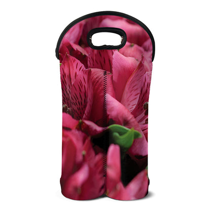 Burgundy Alstroemeria Print Double Neoprene Wine Tote