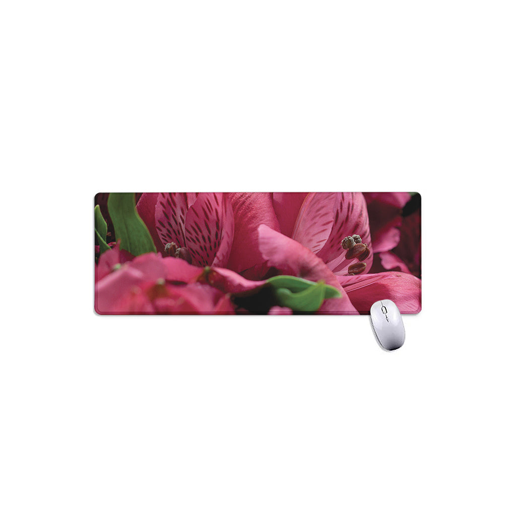 Burgundy Alstroemeria Print Extended Mouse Pad