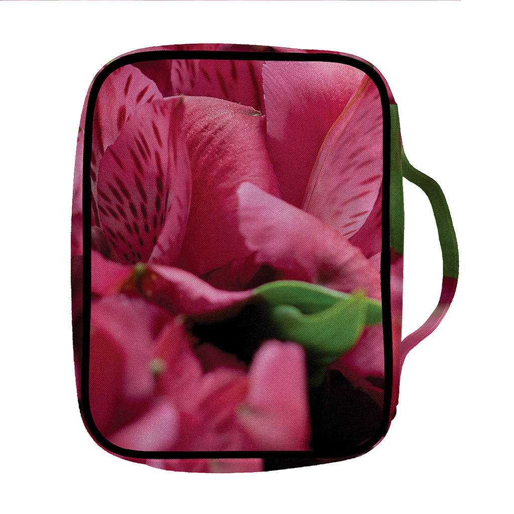 Burgundy Alstroemeria Print Front Pocket Bible Bag