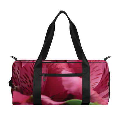 Burgundy Alstroemeria Print Gym Bag