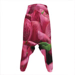 Burgundy Alstroemeria Print Hammer Pants