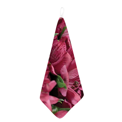 Burgundy Alstroemeria Print Hand Towel