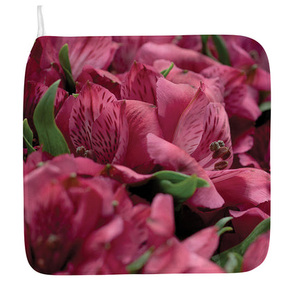 Burgundy Alstroemeria Print Hand Towel