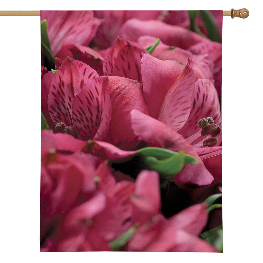 Burgundy Alstroemeria Print House Flag