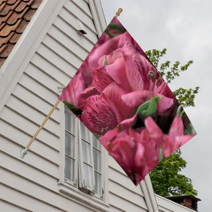 Burgundy Alstroemeria Print House Flag