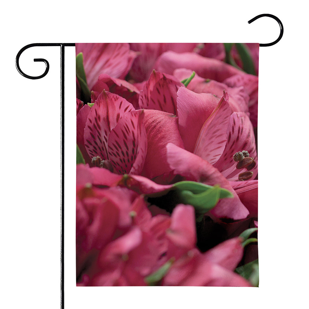 Burgundy Alstroemeria Print House Flag