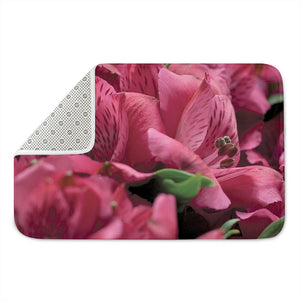 Burgundy Alstroemeria Print Indoor Door Mat