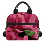 Burgundy Alstroemeria Print Insulated Lunch Bag