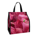 Burgundy Alstroemeria Print Insulated Lunch Tote