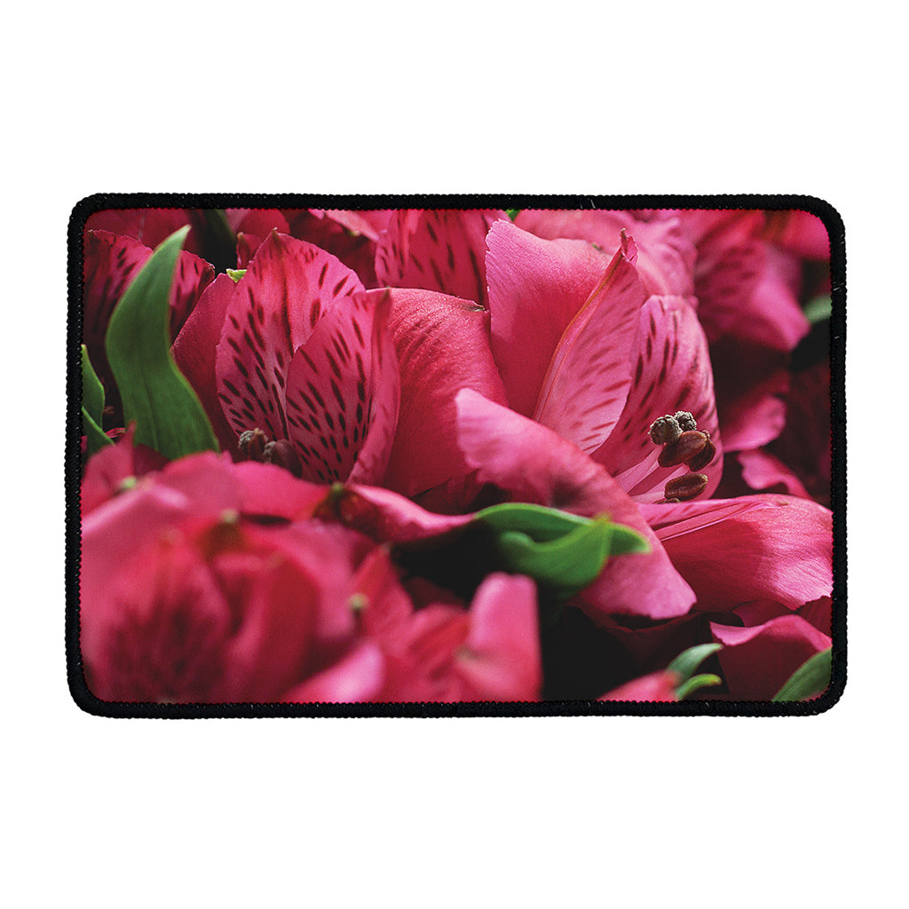 Burgundy Alstroemeria Print Kitchen Mat