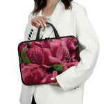 Burgundy Alstroemeria Print Laptop Sleeve With Handle