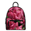 Burgundy Alstroemeria Print Leather Backpack