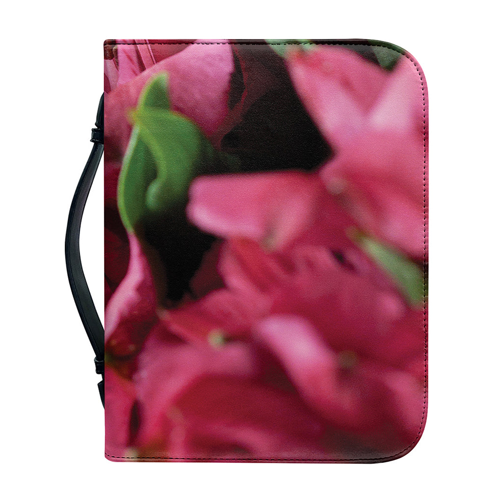 Burgundy Alstroemeria Print Leather Bible Cover