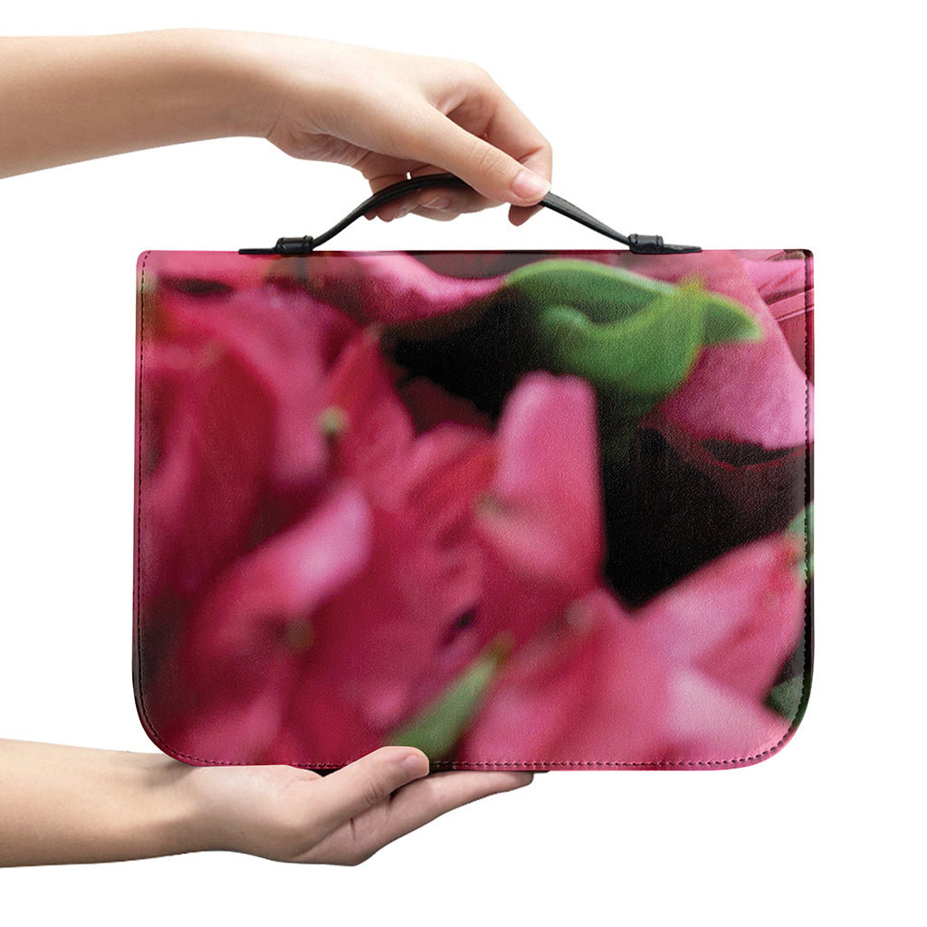 Burgundy Alstroemeria Print Leather Bible Cover