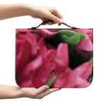 Burgundy Alstroemeria Print Leather Bible Cover