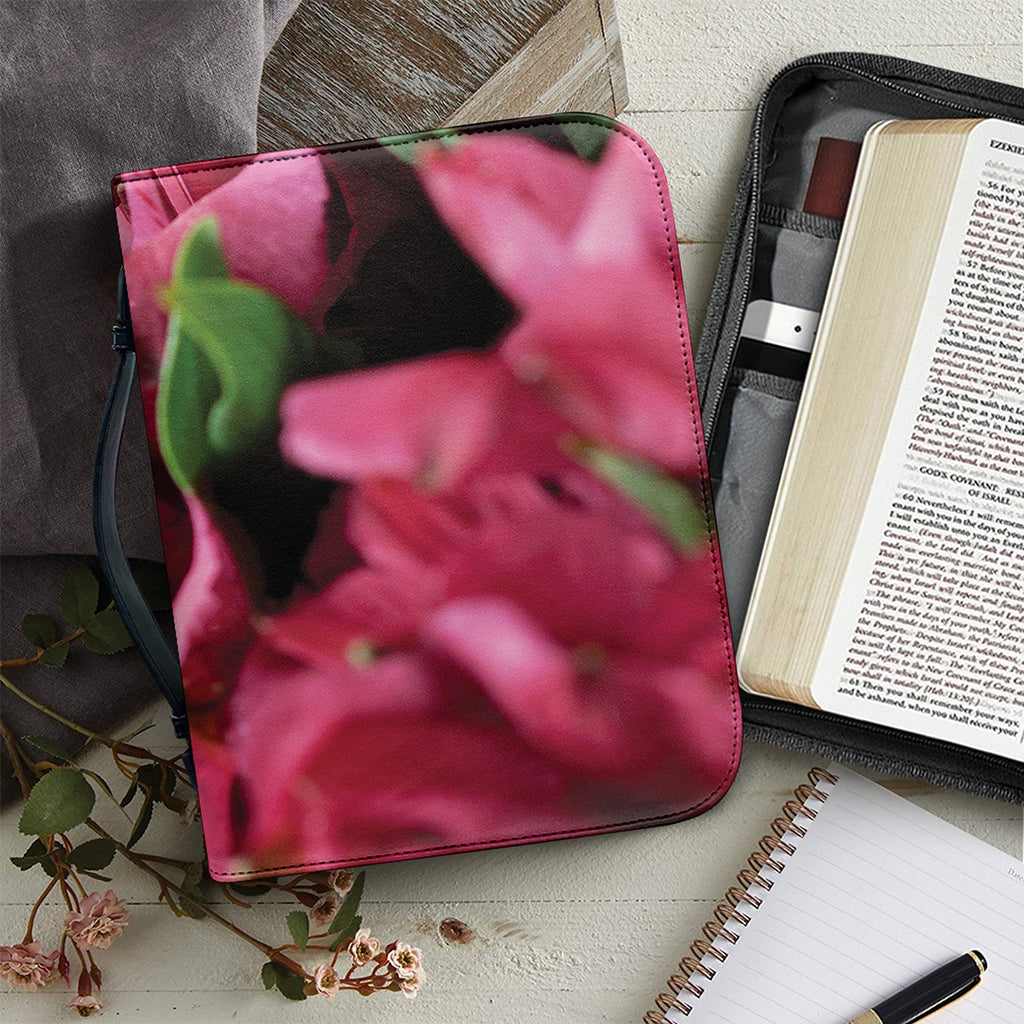 Burgundy Alstroemeria Print Leather Bible Cover