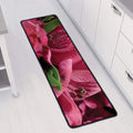 Burgundy Alstroemeria Print Long Kitchen Mat