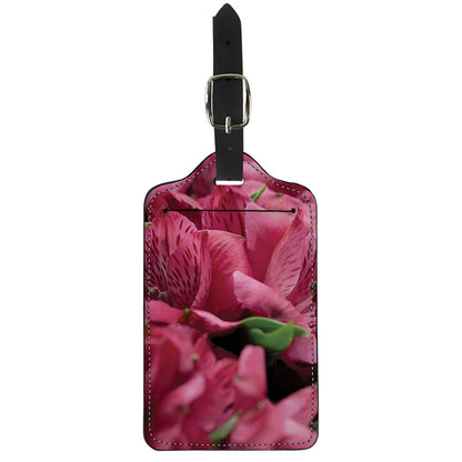 Burgundy Alstroemeria Print Luggage Tag