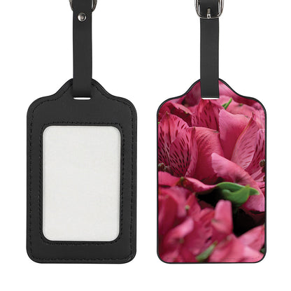Burgundy Alstroemeria Print Luggage Tag