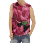 Burgundy Alstroemeria Print Men's Fitness Tank Top