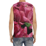 Burgundy Alstroemeria Print Men's Fitness Tank Top