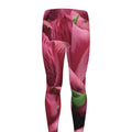Burgundy Alstroemeria Print Men's Leggings